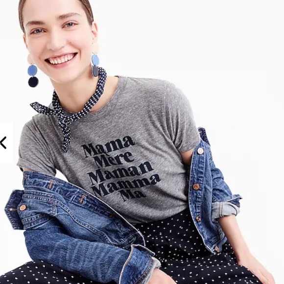 NWT J.Crew x Prinkshop Cotton “Mama” T-shirt in Gray - Picture 2 of 7